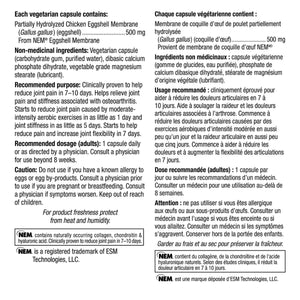 Webber Naturals NEM 天然蛋殼膜 (速效關節配方) 500mg (100粒 植物膠囊) | 海外代購-Supplements-FIT MART 香港智能健康及運動生活用品專門店:筋膜槍、瑜伽輔助工具、智能健身設備