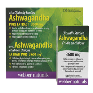 Webber Naturals 南非醉茄 3600mg 素食膠囊 (120粒 x 2樽)-Supplements-FIT MART 香港智能健康及運動生活用品專門店:筋膜槍、瑜伽輔助工具、智能健身設備