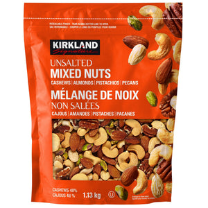 Kirkland Signature Roasted Unsalted Mixed Nuts Cashews, Almonds, Pistachios, Hazelnuts (1.13kg)