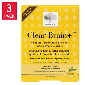 New Nordic Clear Brain+ 銀杏茶氨酸專注記憶配方 (30片 x 3盒) | 海外代購-Supplements-FIT MART 香港智能健康及運動生活用品專門店:筋膜槍、瑜伽輔助工具、智能健身設備