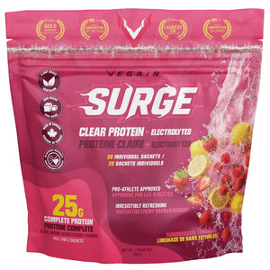 VEGAIN SURGE 透明蛋白電解質沖劑 夏日莓果檸檬味 (15g x 20包) 產品圖片 1-Fitmart 加拿大直送健康選品