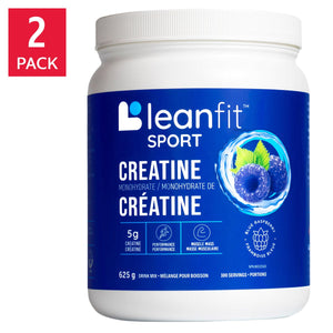 Leanfit 一水肌酸粉 藍莓味 (625g x 2罐) 產品圖片 1-Fitmart 加拿大直送健康選品