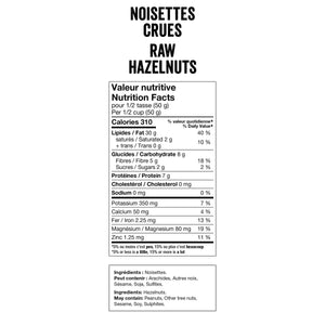 Bassé Plain Raw Hazelnuts 100% Natural Nuts (908g)