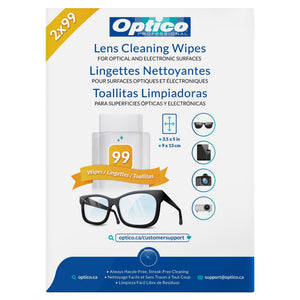 Optico 專業眼鏡及電子屏幕清潔濕巾 (99片 x 2盒) 產品圖片 1-Fitmart 加拿大直送健康選品