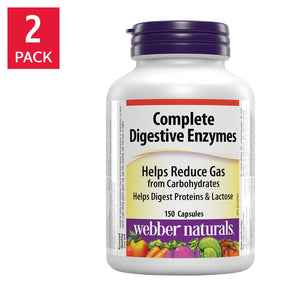 Webber Naturals Complete Digestive Enzymes 全效消化酶 (150粒 x 2樽) | 海外代購-Supplements-FIT MART 香港智能健康及運動生活用品專門店:筋膜槍、瑜伽輔助工具、智能健身設備