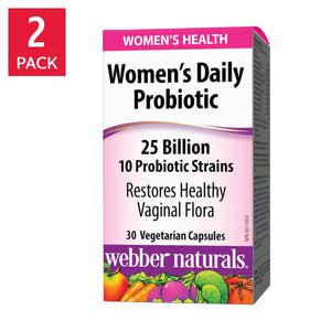 Webber Naturals 女士每日益生菌 250億CFU 10菌株 (30粒 x 2樽) | 海外代購-Supplements-FIT MART 香港智能健康及運動生活用品專門店:筋膜槍、瑜伽輔助工具、智能健身設備