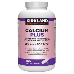 Kirkland Signature 鈣 600mg + 維他命D3 800IU + 礦物質片 (500片)-Supplements-FIT MART 香港智能健康及運動生活用品專門店:筋膜槍、瑜伽輔助工具、智能健身設備
