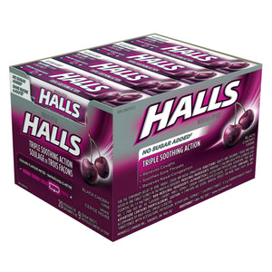 Halls 黑櫻桃味無添加糖潤喉糖 (9粒 x 20包) | 海外代購-Medicines-FIT MART 香港智能健康及運動生活用品專門店:筋膜槍、瑜伽輔助工具、智能健身設備