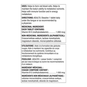 Spring Valley Methylcobalamin Vitamin B12 1000mcg Sublingual Dissolvable Tablets (360 Count)