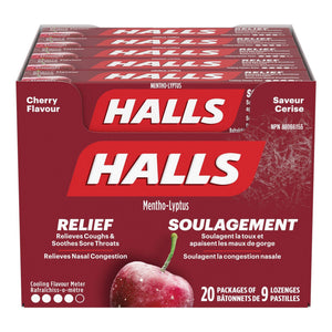 Halls 櫻桃味潤喉糖 (9粒 x 20包) | 海外代購-Medicines-FIT MART 香港智能健康及運動生活用品專門店:筋膜槍、瑜伽輔助工具、智能健身設備