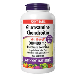 Webber Naturals 特強葡萄糖胺 + 軟骨素膠囊 (300粒)-Supplements-FIT MART 香港智能健康及運動生活用品專門店:筋膜槍、瑜伽輔助工具、智能健身設備