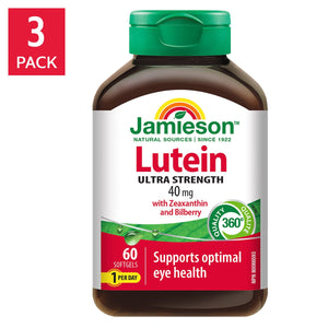 Jamieson 葉黃素 40mg + 玉米黃素 + 越橘軟膠囊 (60粒 x 3樽)-Supplements-FIT MART 香港智能健康及運動生活用品專門店:筋膜槍、瑜伽輔助工具、智能健身設備