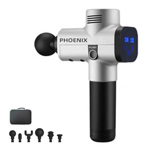 Phoenix A1S專業筋膜按摩槍 (2500mAh|6個按摩頭連盒|國際版|銀色)-按摩槍-FIT MART 香港智能健康及運動生活用品專門店:筋膜槍、瑜伽輔助工具、智能健身設備