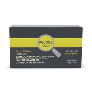 【日常健康生活】Hush Brands Decode Personal Care For Men 柑橘 Vetiver 竹纖維 Charcoal 潔膚皂｜148g | 海外代購-潔膚皂-FIT MART 香港智能健康及運動生活用品專門店：筋膜槍、瑜伽輔助工具、智能健身設備