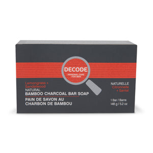 【日常健康生活】Hush Brands Decode Personal Care For Men Lemongrass Sandalwood 竹纖維 Charcoal 潔膚皂｜148g | 海外代購-潔膚皂-FIT MART 香港智能健康及運動生活用品專門店：筋膜槍、瑜伽輔助工具、智能健身設備