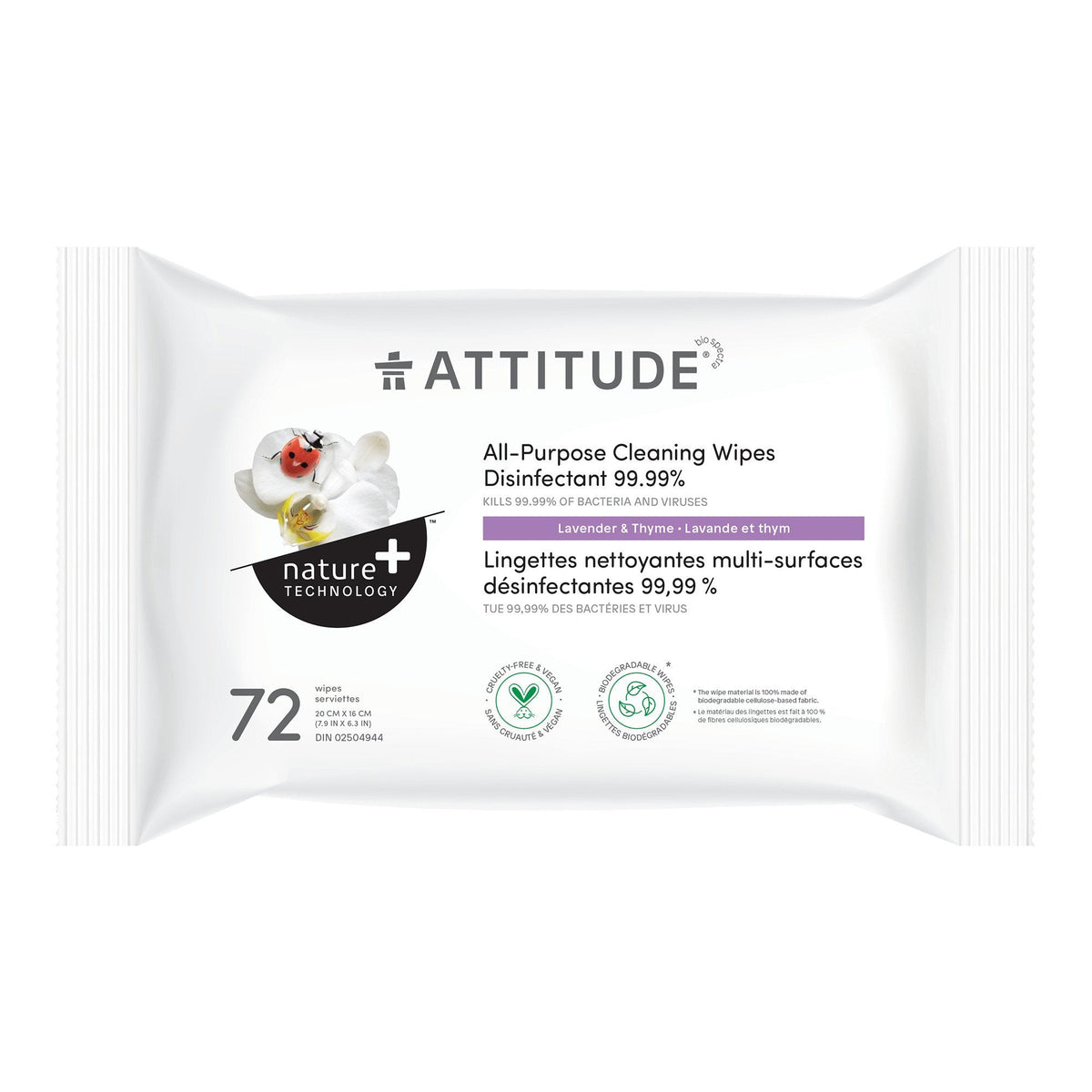 【健康生活精選】ATTITUDE All Purpose 清潔濕巾｜Disinfectant | 海外代購-家用清潔產品-FIT MART 香港智能健康及運動生活用品專門店：筋膜槍、瑜伽輔助工具、智能健身設備