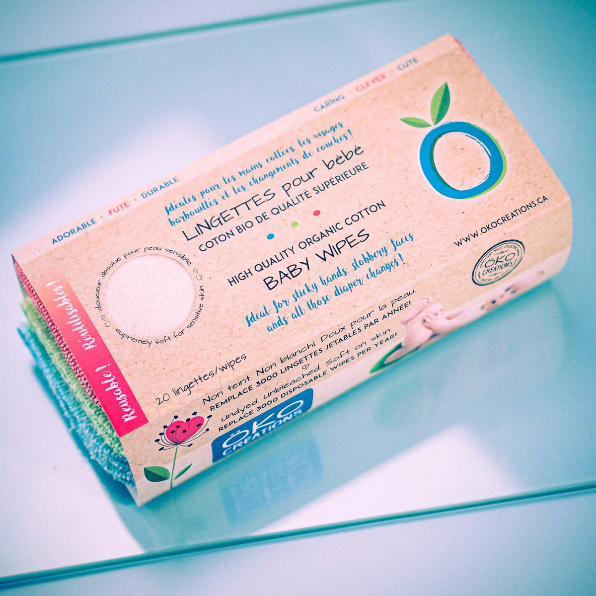 Öko Créations 可重用抹布 de coton biologiques (pqt 20)｜日常生活及個人護理 | 海外代購-可重用清潔布-FIT MART 香港智能健康及運動生活用品專門店：筋膜槍、瑜伽輔助工具、智能健身設備