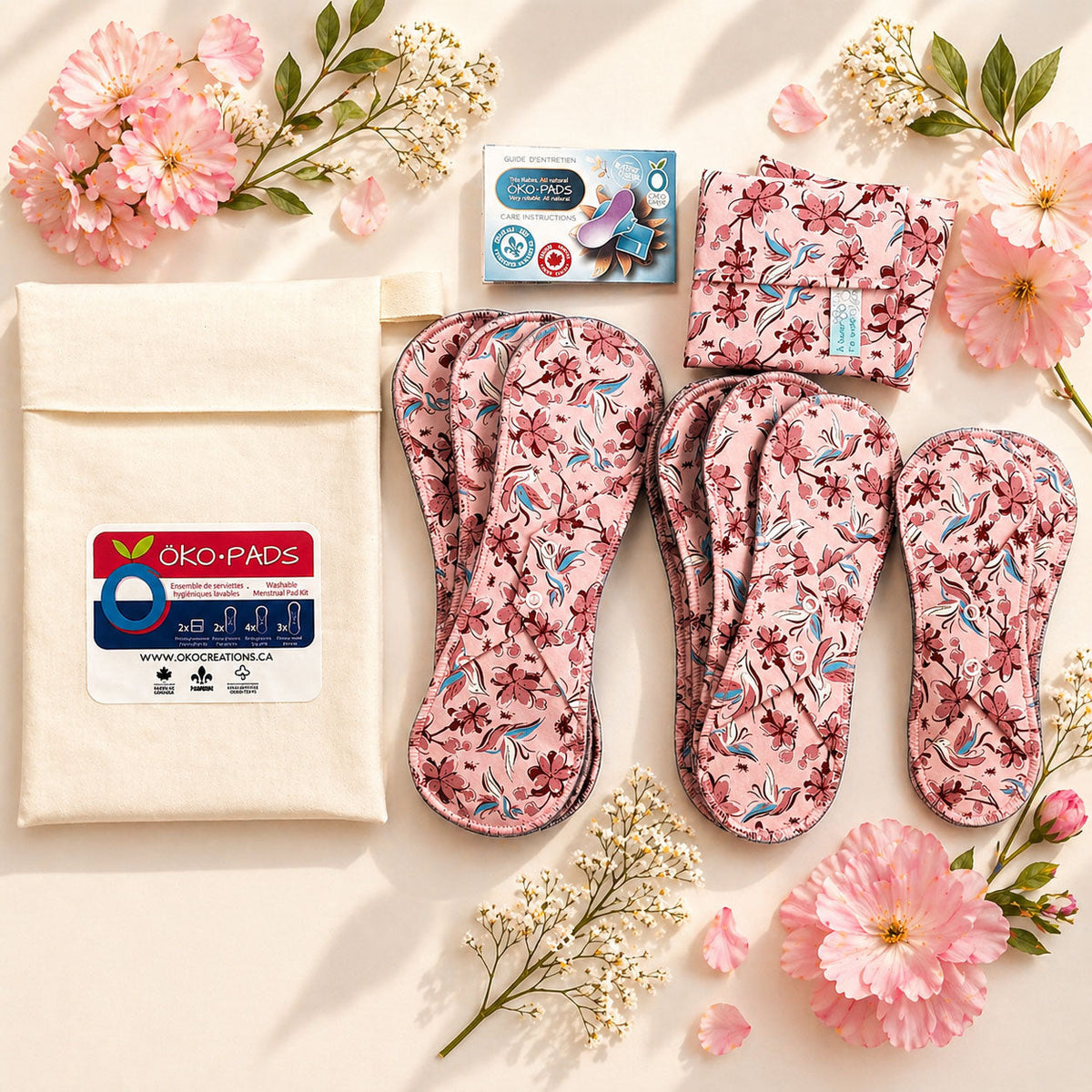 Öko Créations Kit Öko｜Pads | Trousse pour cycle complet 可重用生活用品｜日常生活及個人護理 | 海外代購-可重用個人及生活用品-FIT MART 香港智能健康及運動生活用品專門店：筋膜槍、瑜伽輔助工具、智能健身設備