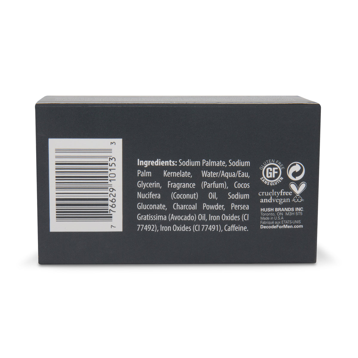 【日常健康生活】Hush Brands Decode Personal Care For Men 柑橘 Vetiver 竹纖維 Charcoal 潔膚皂｜148g | 海外代購-潔膚皂-FIT MART 香港智能健康及運動生活用品專門店：筋膜槍、瑜伽輔助工具、智能健身設備