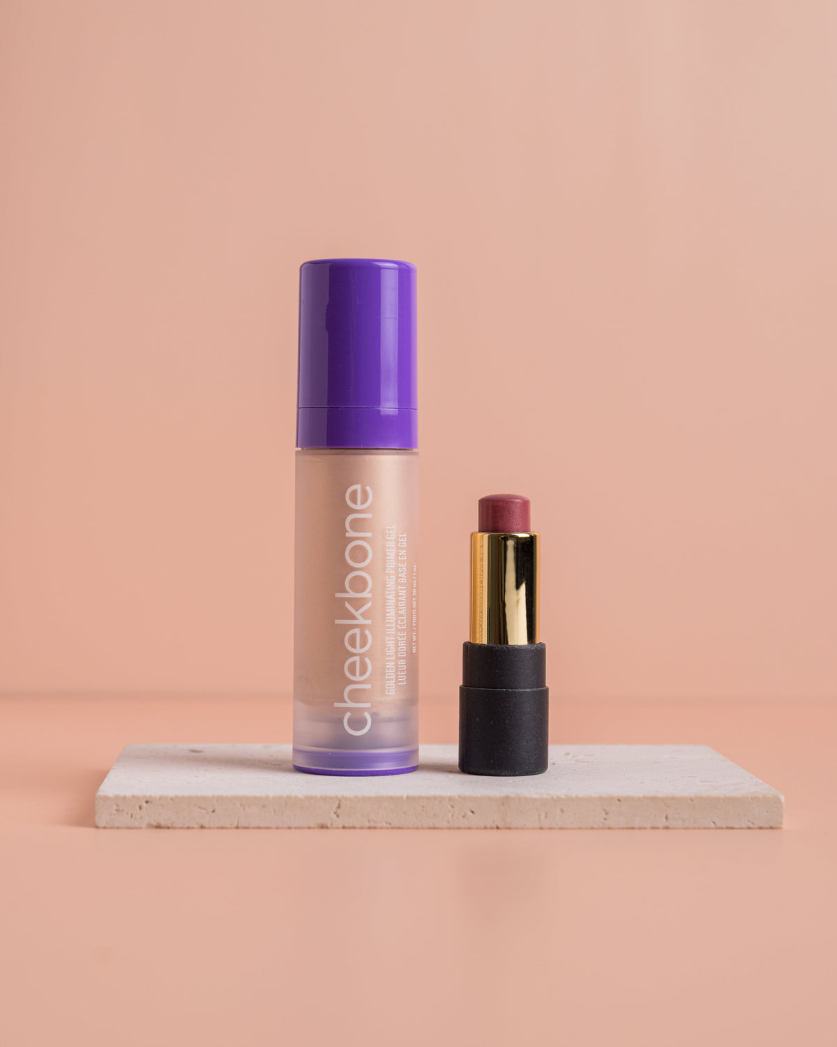 Cheekbone Beauty Illuminating Primer Gel & Hydrating 潤唇膏 Set｜Dewy 兩件套裝 in Golden Light｜日常生活及個人護理 | 海外代購-潤唇膏-FIT MART 香港智能健康及運動生活用品專門店：筋膜槍、瑜伽輔助工具、智能健身設備