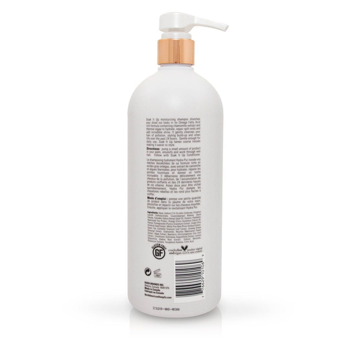 【日常健康生活】Hush Brands North American Hemp Co. Soak It Up｜保濕 洗頭水｜1L | 海外代購-頭髮護理-FIT MART 香港智能健康及運動生活用品專門店：筋膜槍、瑜伽輔助工具、智能健身設備