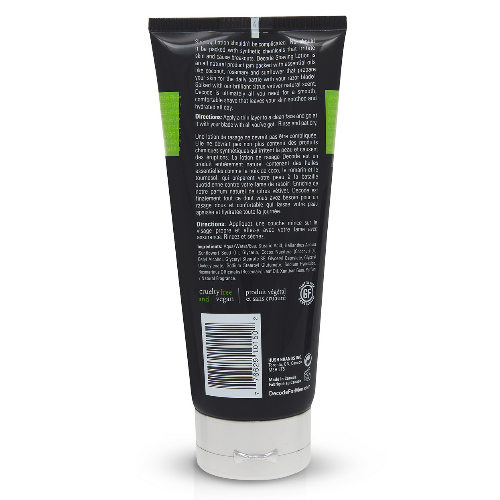 【日常健康生活】Hush Brands Decode Personal Care For Men All 天然 Shaving Lotion｜200ml | 海外代購-護膚及個人護理用品-FIT MART 香港智能健康及運動生活用品專門店：筋膜槍、瑜伽輔助工具、智能健身設備