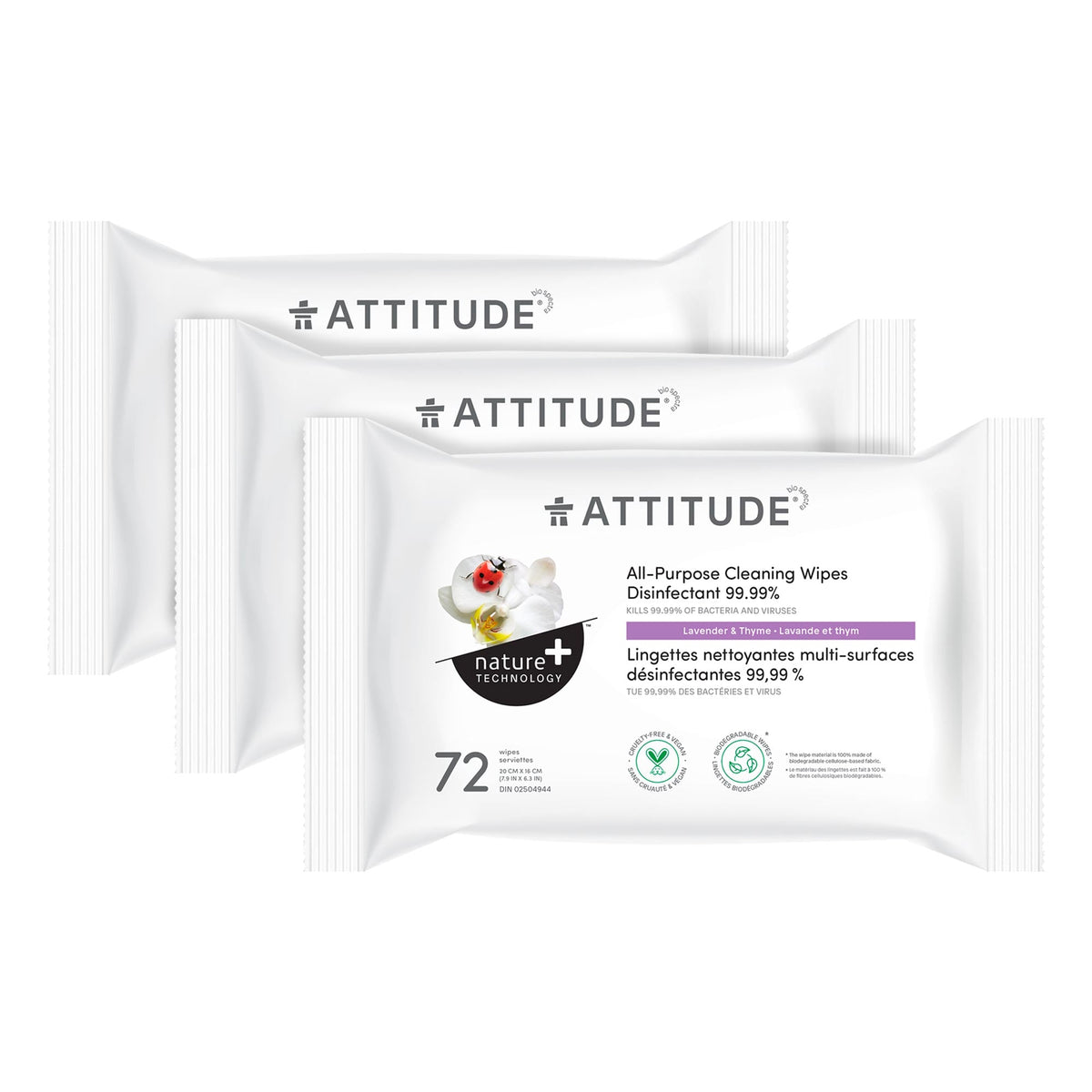 【健康生活精選】ATTITUDE All Purpose 清潔濕巾｜Disinfectant | 海外代購-家用清潔產品-FIT MART 香港智能健康及運動生活用品專門店：筋膜槍、瑜伽輔助工具、智能健身設備