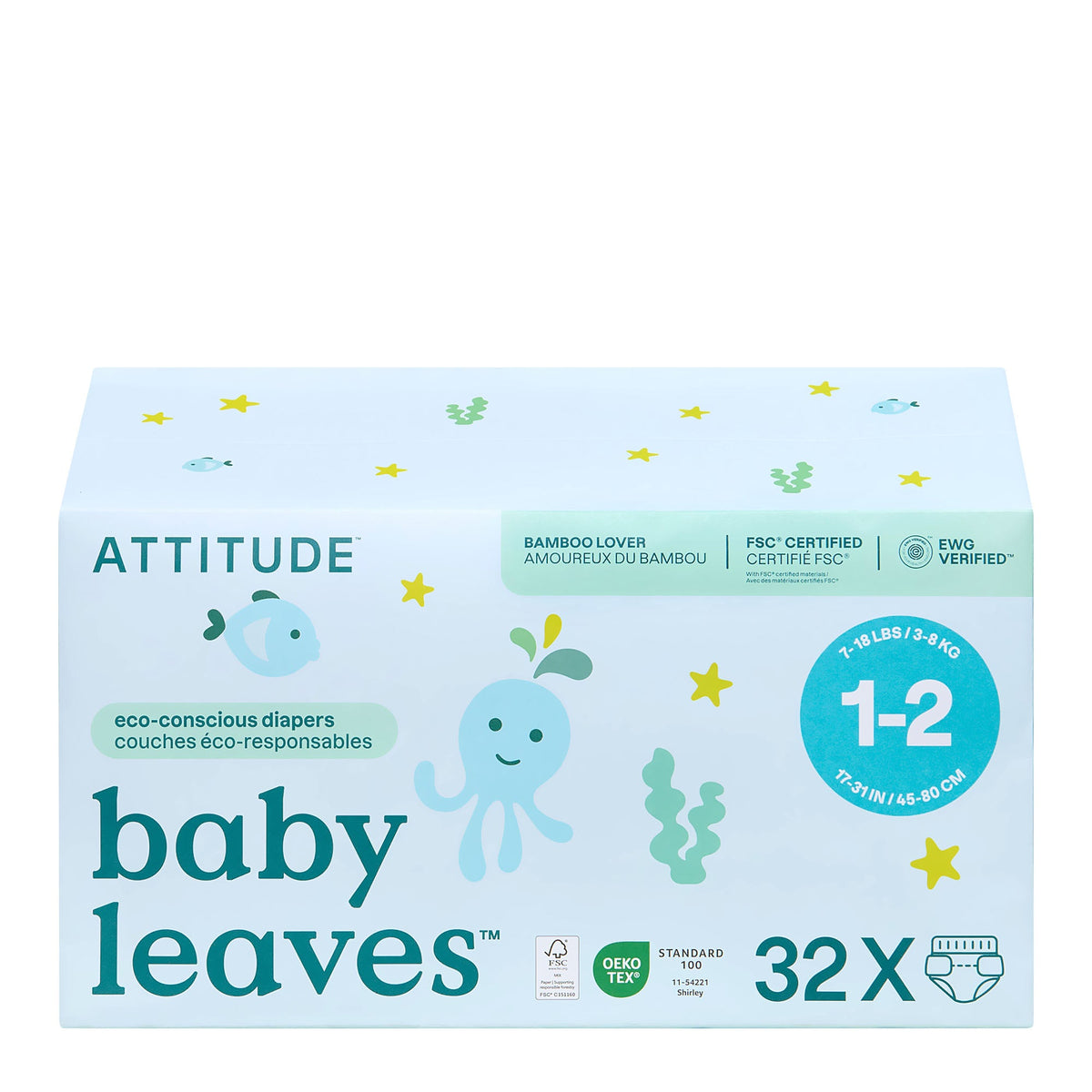 【健康生活精選】ATTITUDE 尿片 | 海外代購-母嬰護理-FIT MART 香港智能健康及運動生活用品專門店：筋膜槍、瑜伽輔助工具、智能健身設備