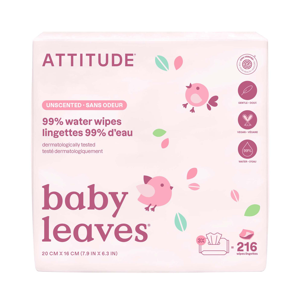 【健康生活精選】ATTITUDE 嬰兒濕紙巾｜99% Water | 海外代購-母嬰護理-FIT MART 香港智能健康及運動生活用品專門店：筋膜槍、瑜伽輔助工具、智能健身設備