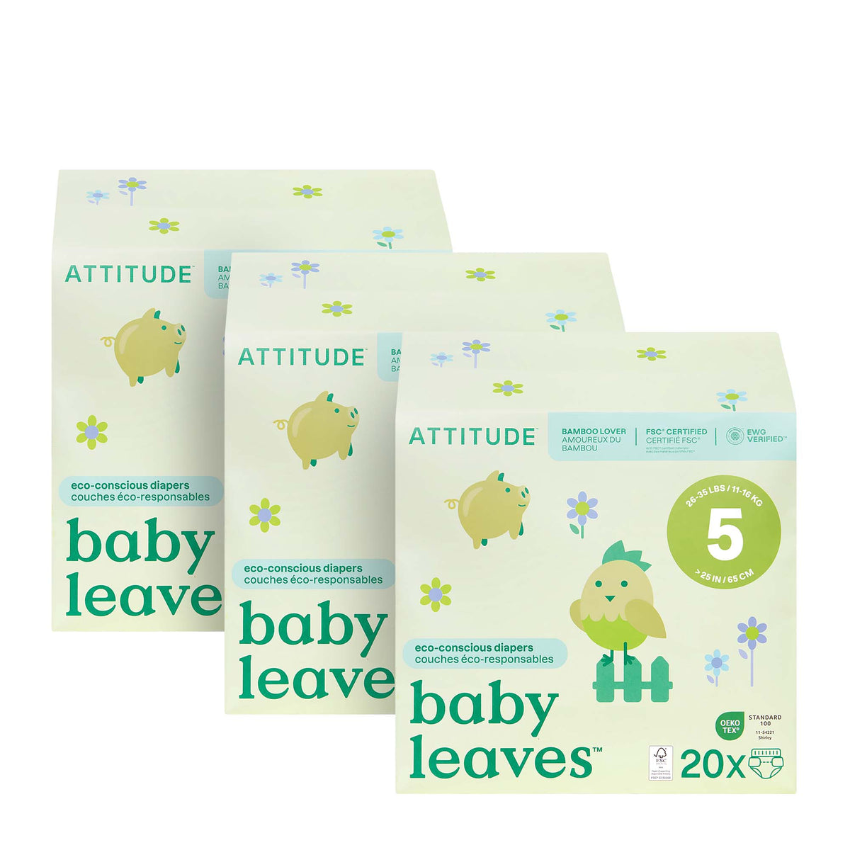 【健康生活精選】ATTITUDE 尿片 3｜pack | 海外代購-母嬰護理-FIT MART 香港智能健康及運動生活用品專門店：筋膜槍、瑜伽輔助工具、智能健身設備