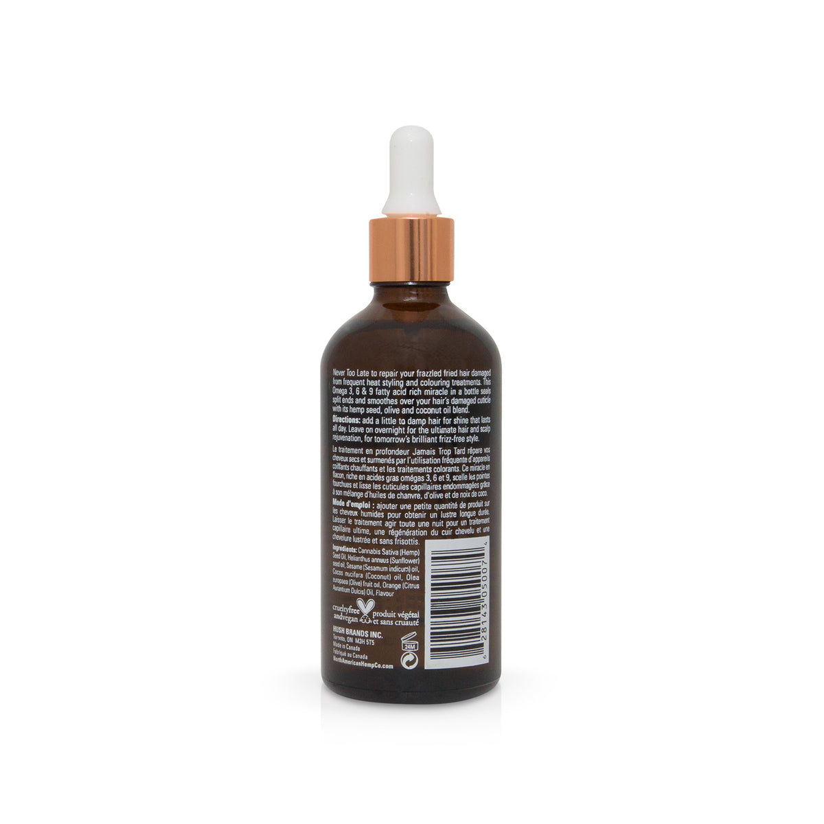 【日常健康生活】Hush Brands North American Hemp Co. Never Too Late to Repair｜Deep Hair Treatment Oil｜100ml 頭髮造型 | 海外代購-頭髮造型-FIT MART 香港智能健康及運動生活用品專門店：筋膜槍、瑜伽輔助工具、智能健身設備
