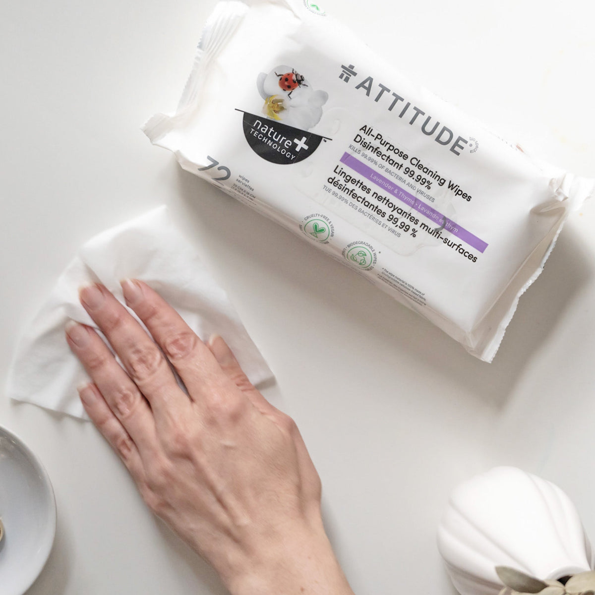 【健康生活精選】ATTITUDE All Purpose 清潔濕巾｜Disinfectant | 海外代購-家用清潔產品-FIT MART 香港智能健康及運動生活用品專門店：筋膜槍、瑜伽輔助工具、智能健身設備
