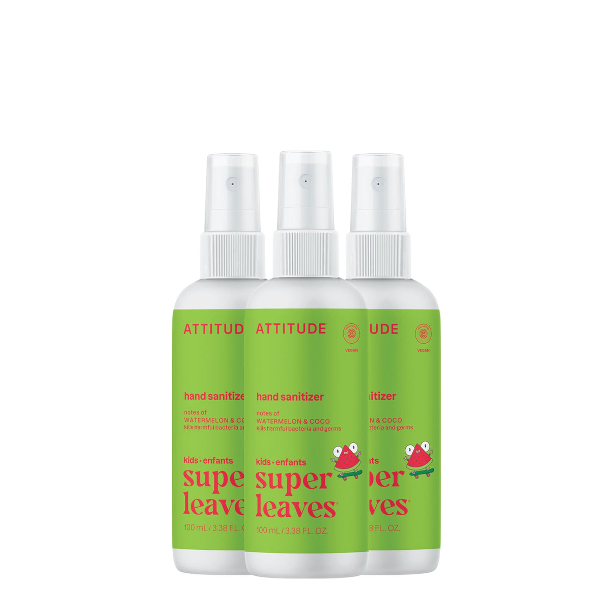 【健康生活精選】ATTITUDE Kids 酒精搓手液 3｜Pack | 海外代購-母嬰護理-FIT MART 香港智能健康及運動生活用品專門店：筋膜槍、瑜伽輔助工具、智能健身設備