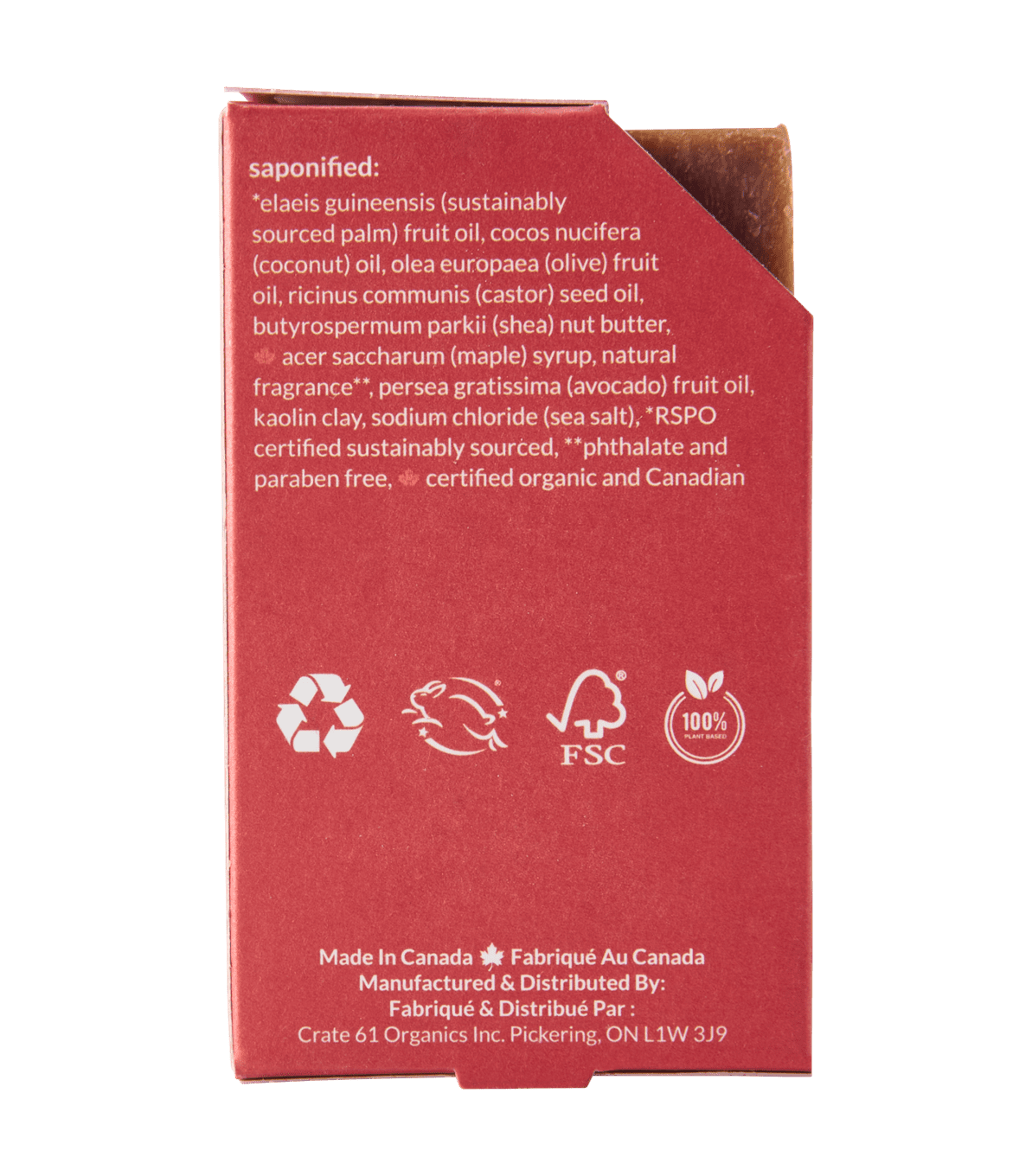 Crate 61 Organics Canadian Maple 手工皂｜日常生活及個人護理 | 海外代購-手工皂-FIT MART 香港智能健康及運動生活用品專門店：筋膜槍、瑜伽輔助工具、智能健身設備