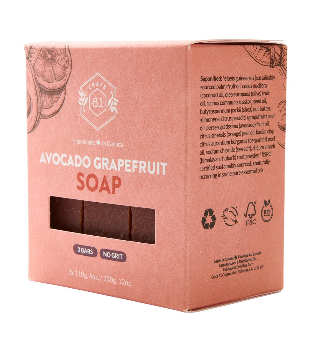 Crate 61 Organics Avocado Grapefruit 手工皂｜日常生活及個人護理 | 海外代購-手工皂-FIT MART 香港智能健康及運動生活用品專門店：筋膜槍、瑜伽輔助工具、智能健身設備