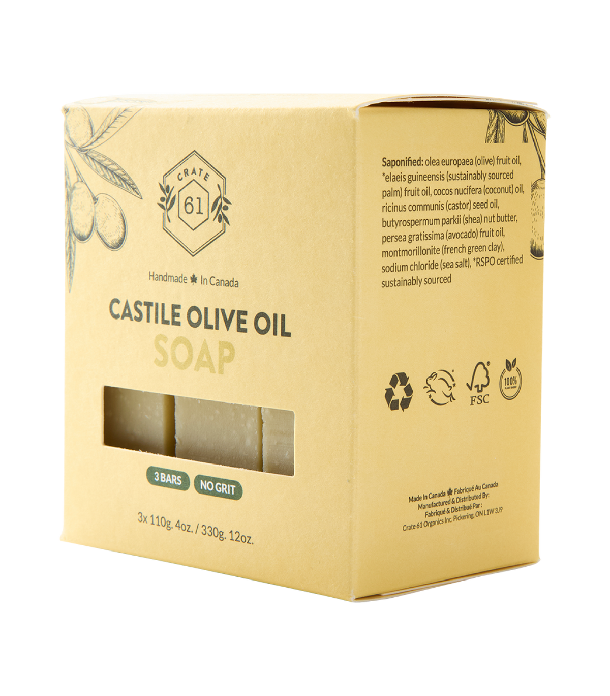 Crate 61 Organics Castile Olive Oil 手工皂｜日常生活及個人護理 | 海外代購-手工皂-FIT MART 香港智能健康及運動生活用品專門店：筋膜槍、瑜伽輔助工具、智能健身設備