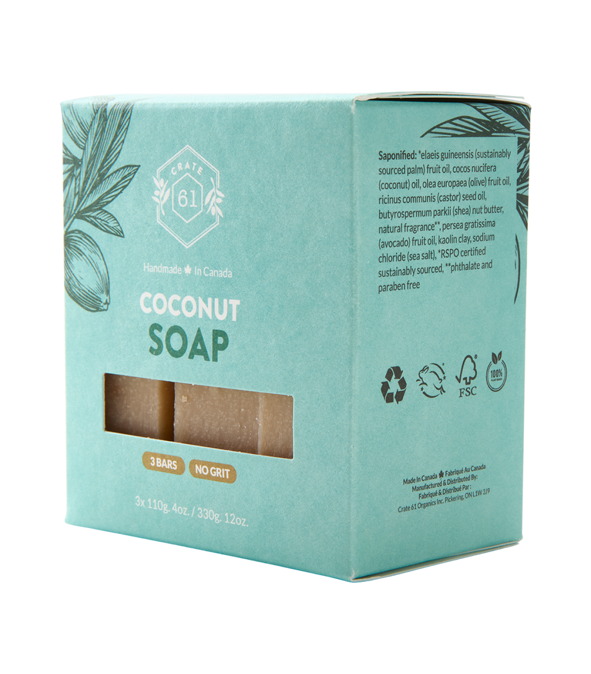 Crate 61 Organics Coconut 手工皂｜日常生活及個人護理 | 海外代購-手工皂-FIT MART 香港智能健康及運動生活用品專門店：筋膜槍、瑜伽輔助工具、智能健身設備