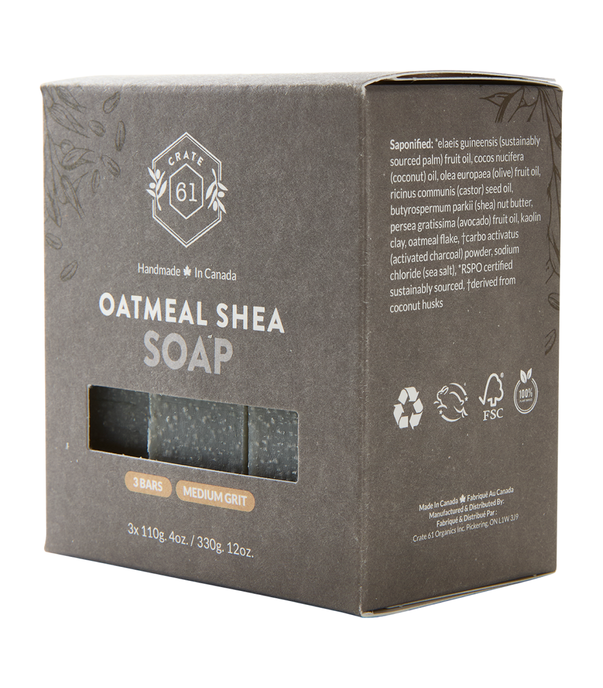 Crate 61 Organics 燕麥 Shea 手工皂｜日常生活及個人護理 | 海外代購-手工皂-FIT MART 香港智能健康及運動生活用品專門店：筋膜槍、瑜伽輔助工具、智能健身設備
