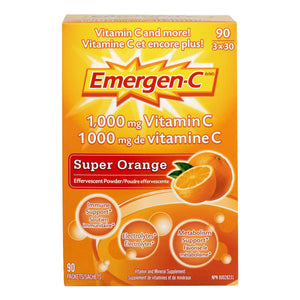 Emergen-C Super Orange 維他命C 1000mg 電解質沖劑 (30包 x 3盒)-Supplements-FIT MART 香港智能健康及運動生活用品專門店：筋膜槍、瑜伽輔助工具、智能健身設備