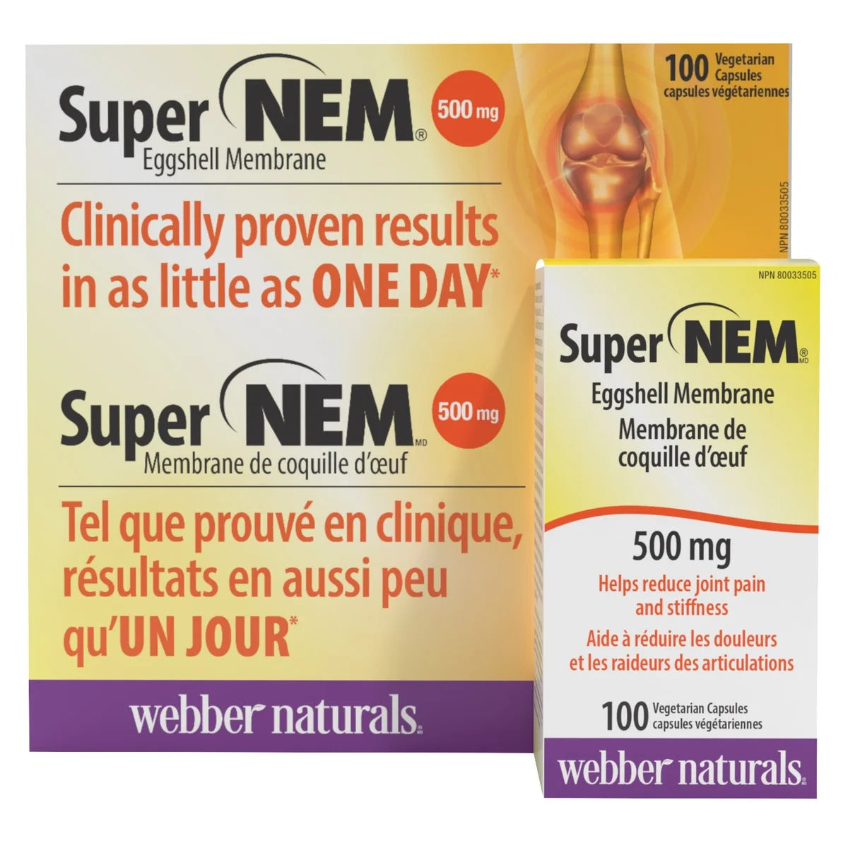 Webber Naturals NEM 天然蛋殼膜 (速效關節配方) 500mg (100粒 植物膠囊) | 海外代購-Supplements-FIT MART 香港智能健康及運動生活用品專門店：筋膜槍、瑜伽輔助工具、智能健身設備