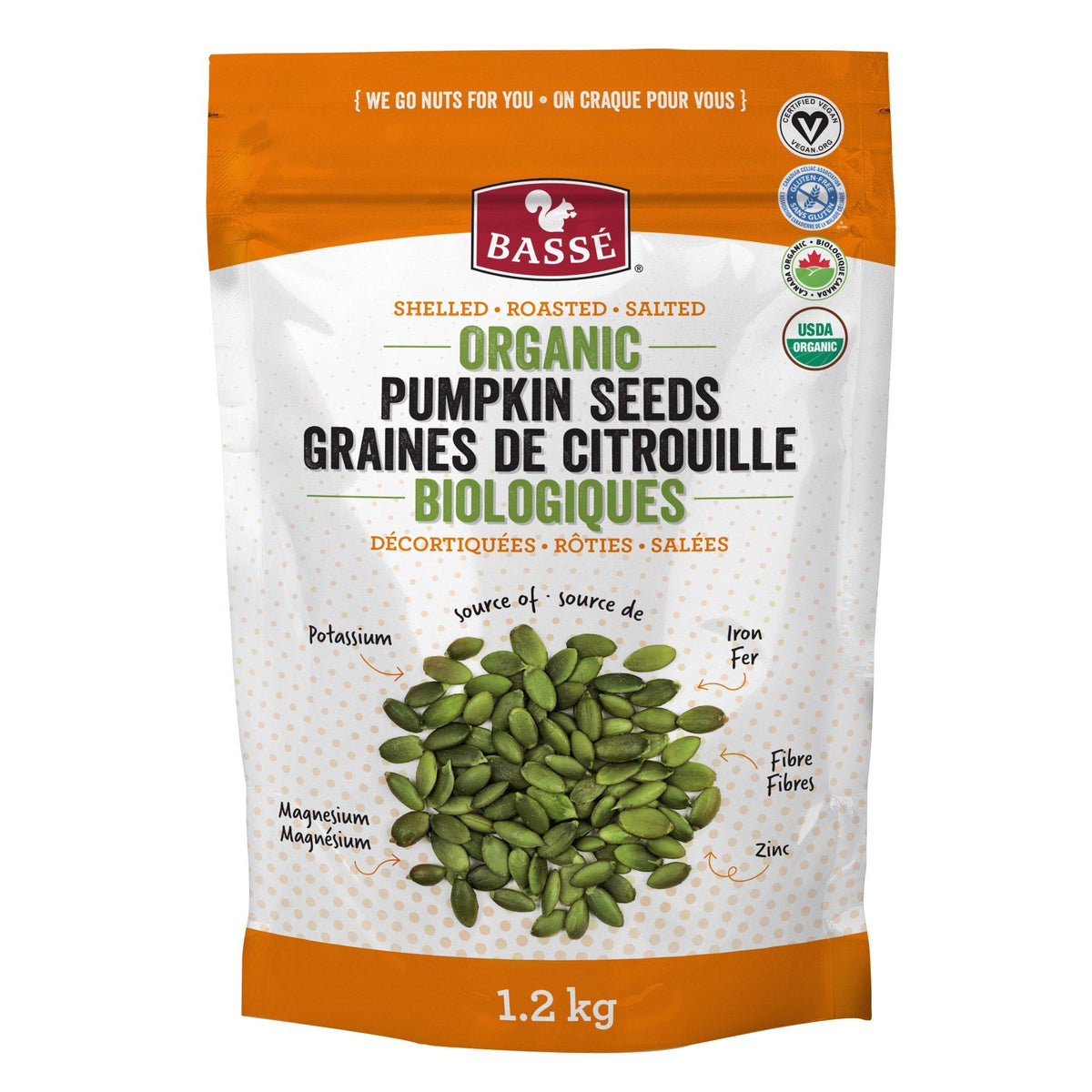 Bassé 有機南瓜籽 高纖植物蛋白 (1.2kg) 產品圖片 1－Fitmart 加拿大直送健康選品