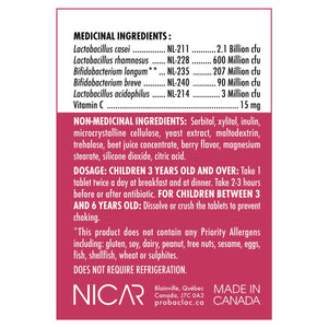 Probaclac 兒童5菌益生菌 + 維他命C 咀嚼片 (75片 x 2樽) | 海外代購-Medicines-FIT MART 香港智能健康及運動生活用品專門店：筋膜槍、瑜伽輔助工具、智能健身設備