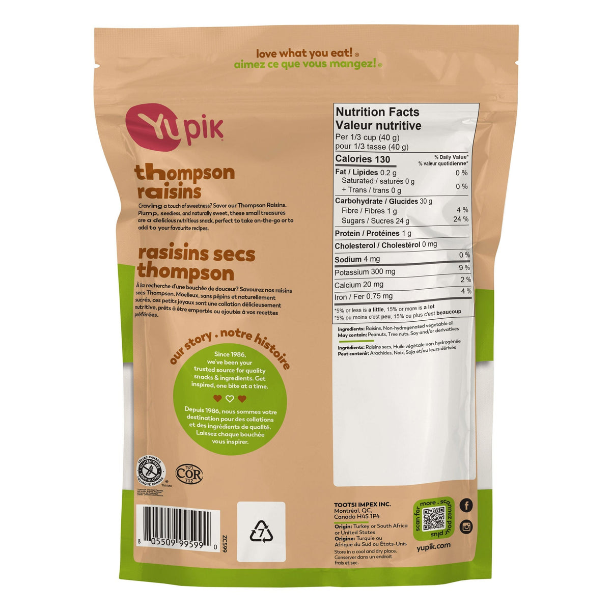 Yupik Thompson 無核提子乾 無添加糖 (2kg)-Food-FIT MART 香港智能健康及運動生活用品專門店：筋膜槍、瑜伽輔助工具、智能健身設備