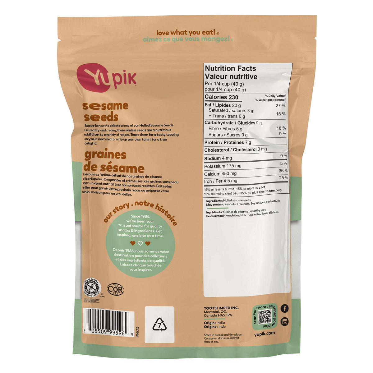 Yupik 去殼芝麻 (2kg)｜Fitmart 加拿大直送-Food-FIT MART 香港智能健康及運動生活用品專門店：筋膜槍、瑜伽輔助工具、智能健身設備