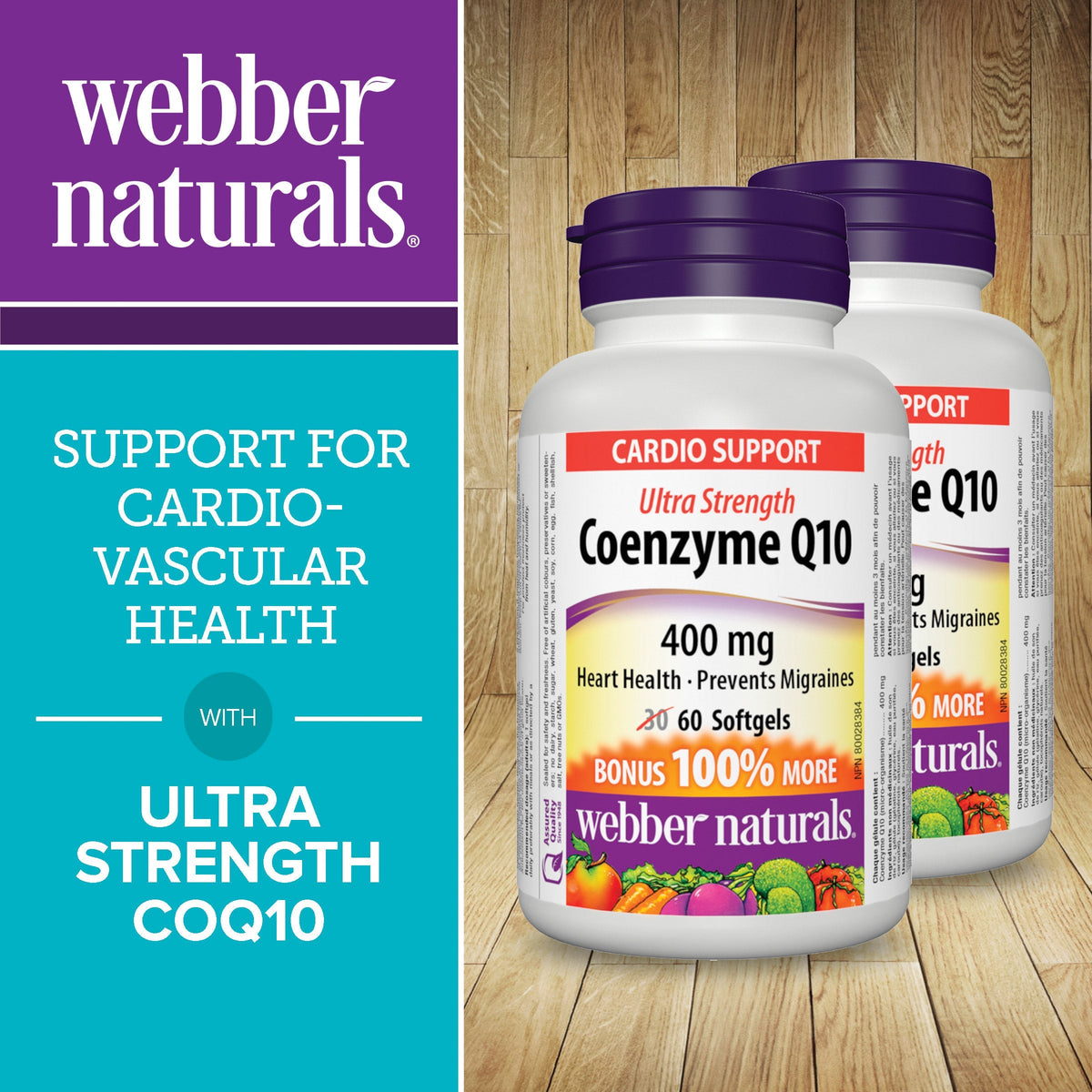 Webber Naturals 輔酶Q10 400mg 特強軟膠囊 (60粒 x 2樽) | 海外代購-Supplements-FIT MART 香港智能健康及運動生活用品專門店：筋膜槍、瑜伽輔助工具、智能健身設備