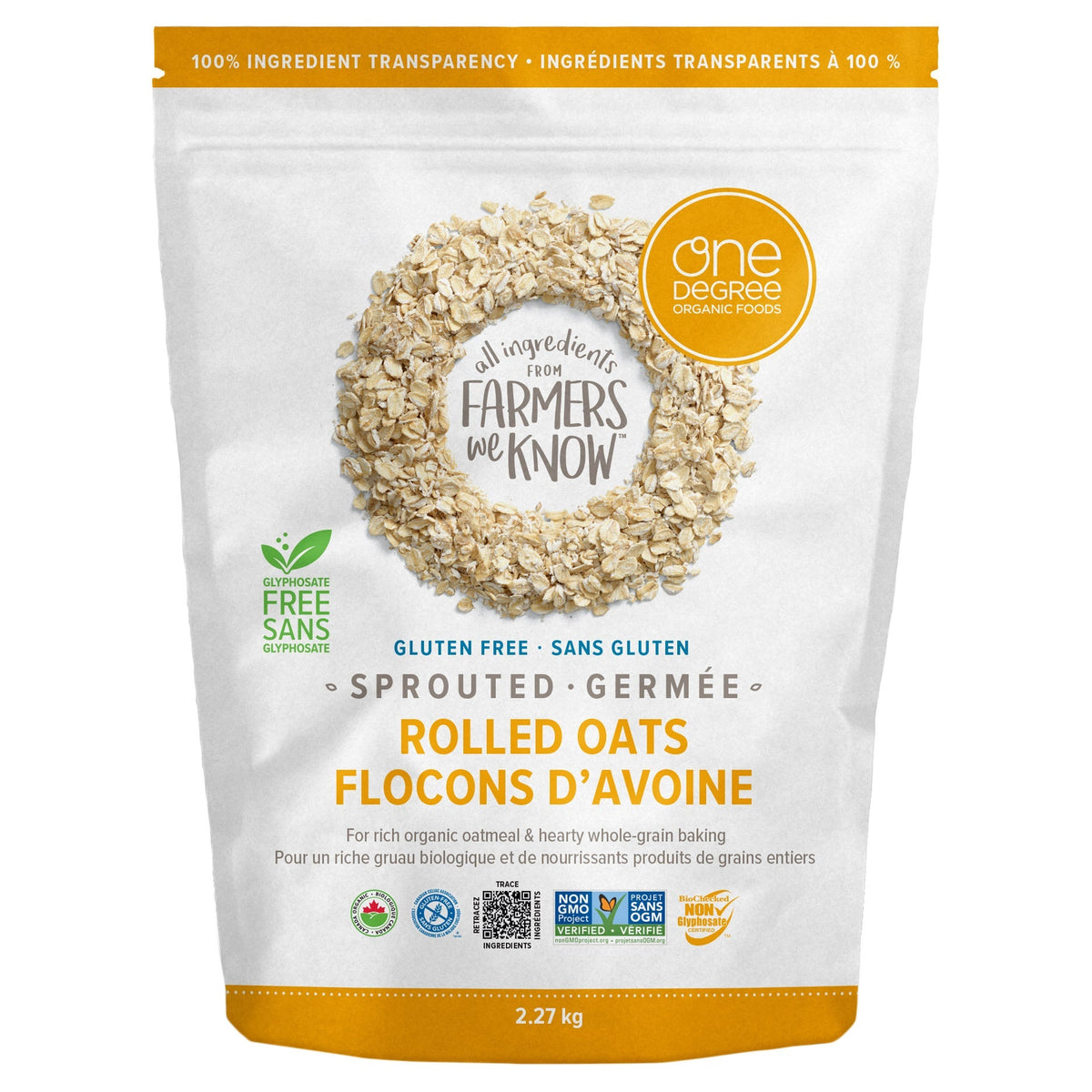 One Degree 有機發芽原粒燕麥片 (2.27kg) | 海外代購-Food-FIT MART 香港智能健康及運動生活用品專門店：筋膜槍、瑜伽輔助工具、智能健身設備