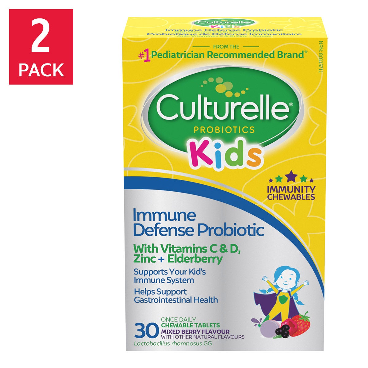 Culturelle Kids 兒童免疫防護益生菌咀嚼片 (30片 x 2盒)-Medicines-FIT MART 香港智能健康及運動生活用品專門店：筋膜槍、瑜伽輔助工具、智能健身設備