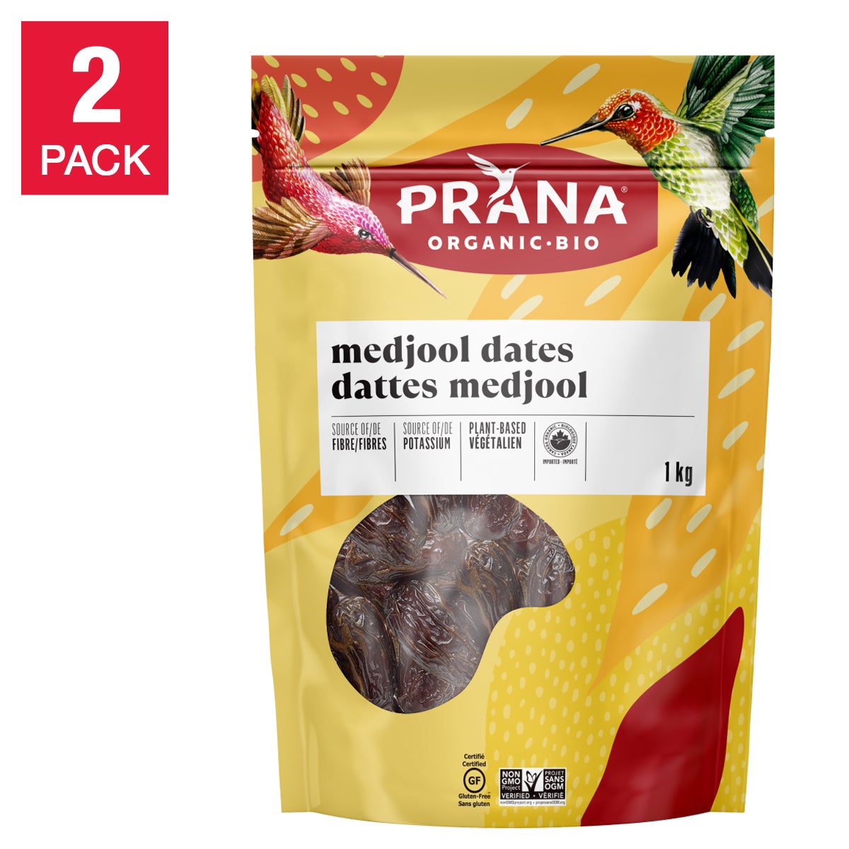 Prana 有機 Medjool 椰棗 大粒天然乾果 (1kg x 2包) 產品圖片 1－Fitmart 加拿大直送健康選品