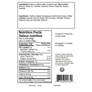 Prana 有機 Medjool 椰棗 大粒天然乾果 (1kg x 2包) 產品圖片 2－Fitmart 加拿大直送健康選品