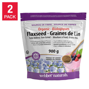 Webber Naturals 有機冷壓亞麻籽粉 (900g x 2包 特大裝) | 海外代購-Supplements-FIT MART 香港智能健康及運動生活用品專門店：筋膜槍、瑜伽輔助工具、智能健身設備